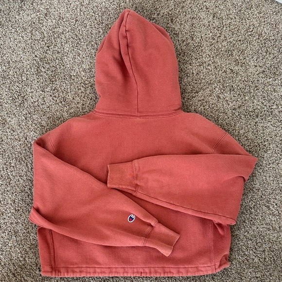 Champion Cropped Hoodie – Rust/Brick Red – Size Medium - Picture 4 of 7
